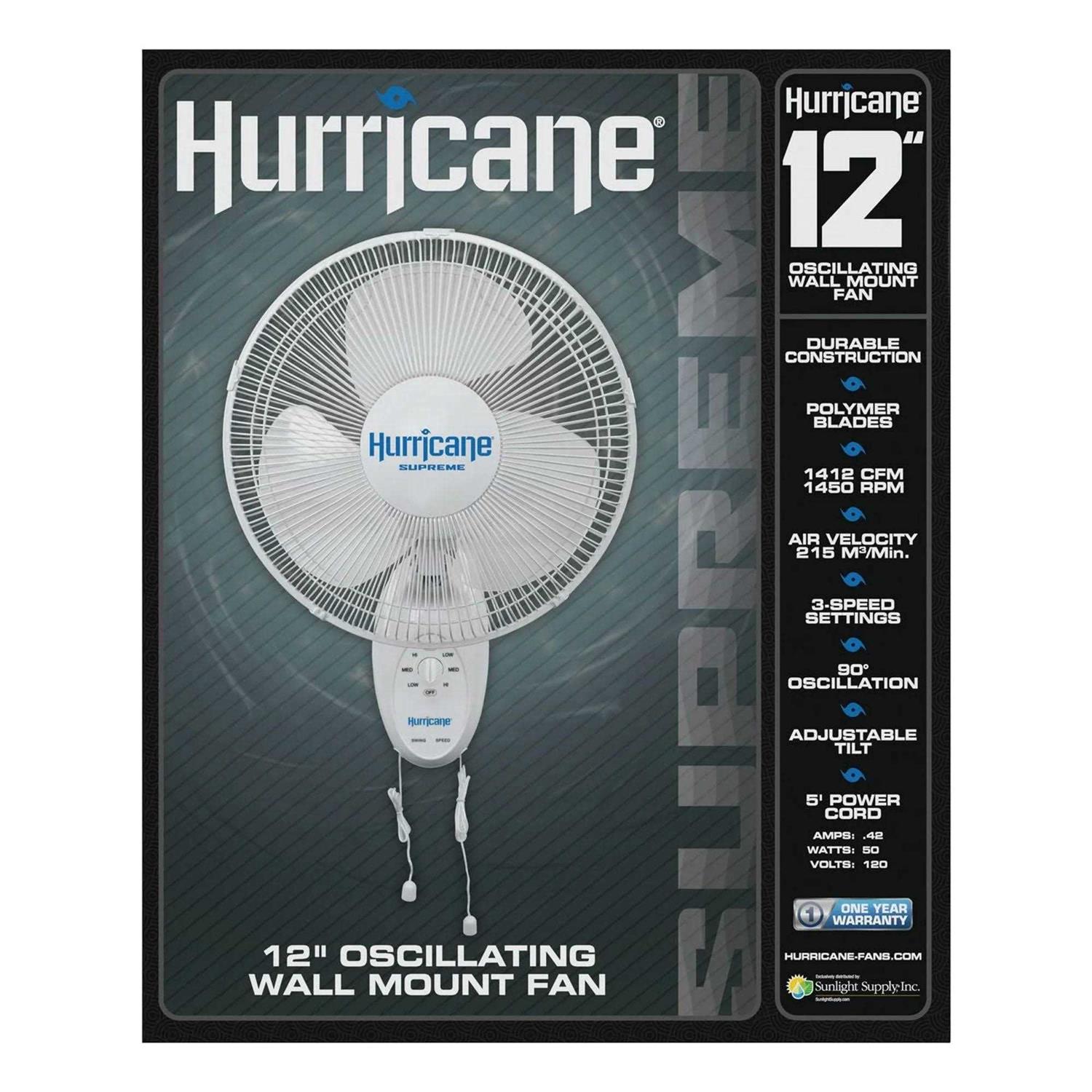 Hurricane Supreme Oscillating Wall Mount Fan - Image 4