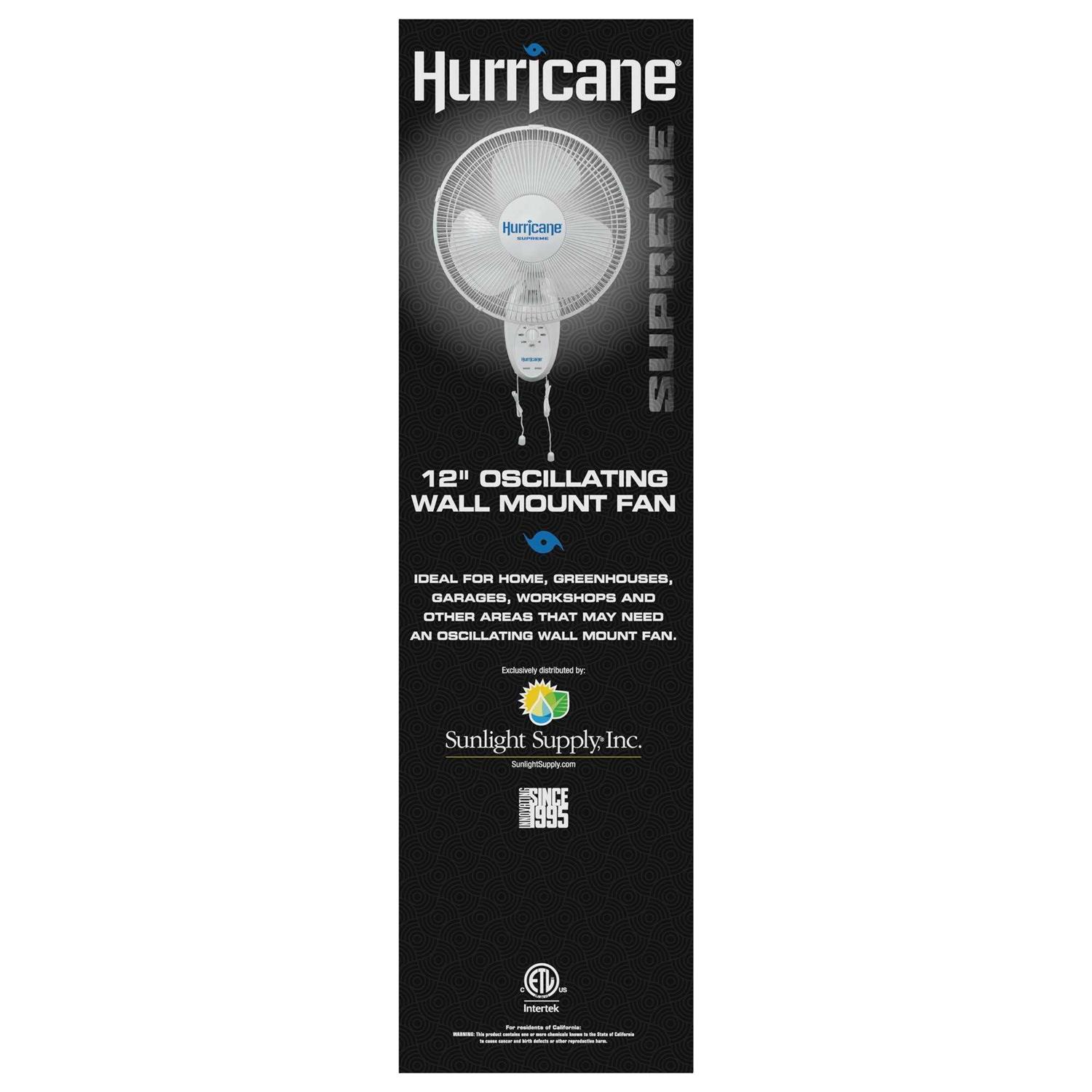 Hurricane Supreme Oscillating Wall Mount Fan - Image 5