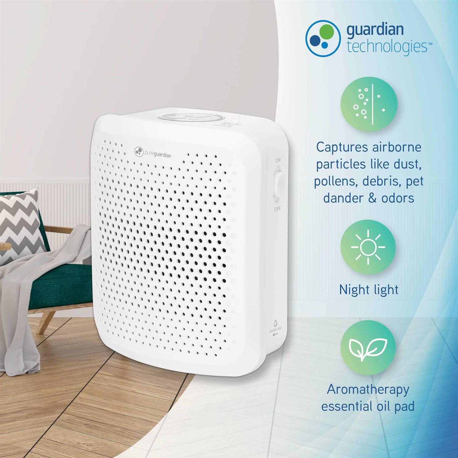 Pureguardian Ap201w Pluggable Air Purifier with Nightlight - Image 5