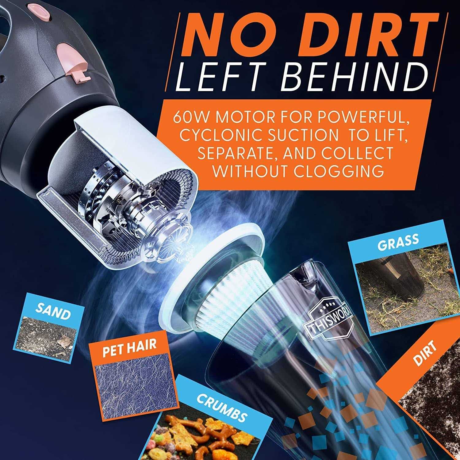 Thisworx Cordless Car Vacuum Portable, Mini Handheld Vacuum w/Rechargeable Battery and 3 Attachments - Image 3