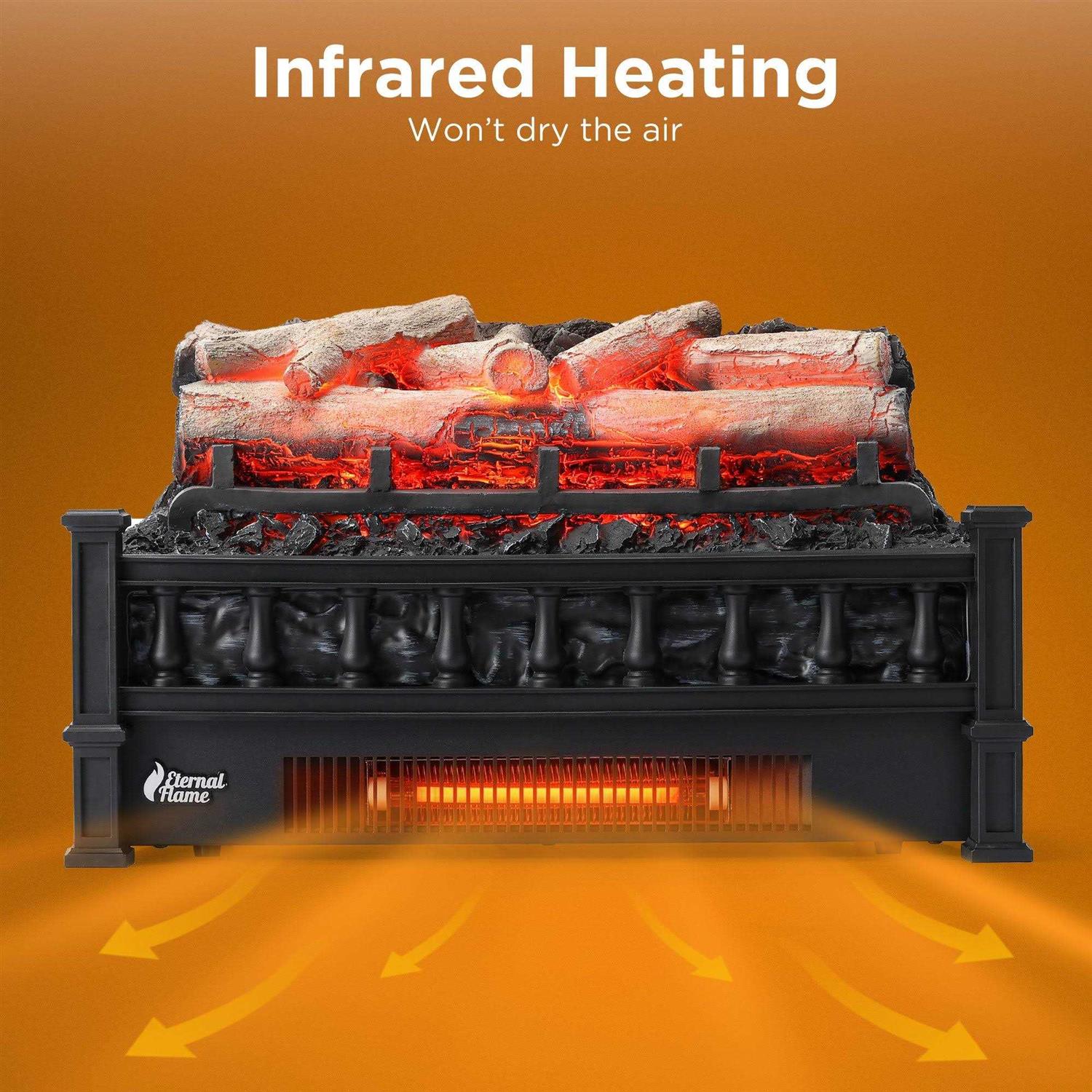 TURBRO Eternal Flame 20-Inch Infrared Quartz Electric Fireplace Log Heater - Image 3