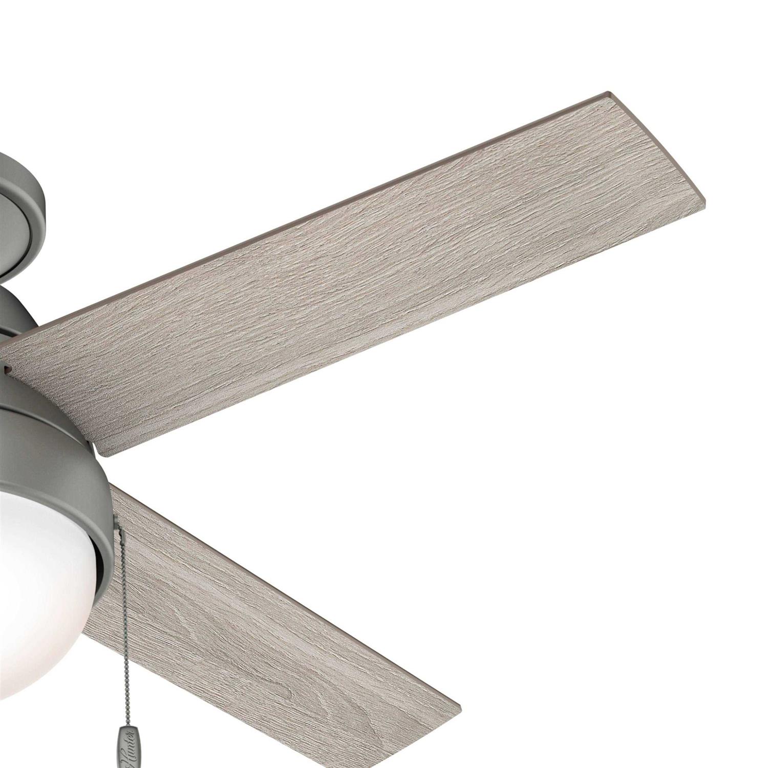 Hunter Kensie LED 44-in Matte Silver LED Indoor Ceiling Fan with Light Kit 50181 - Image 3