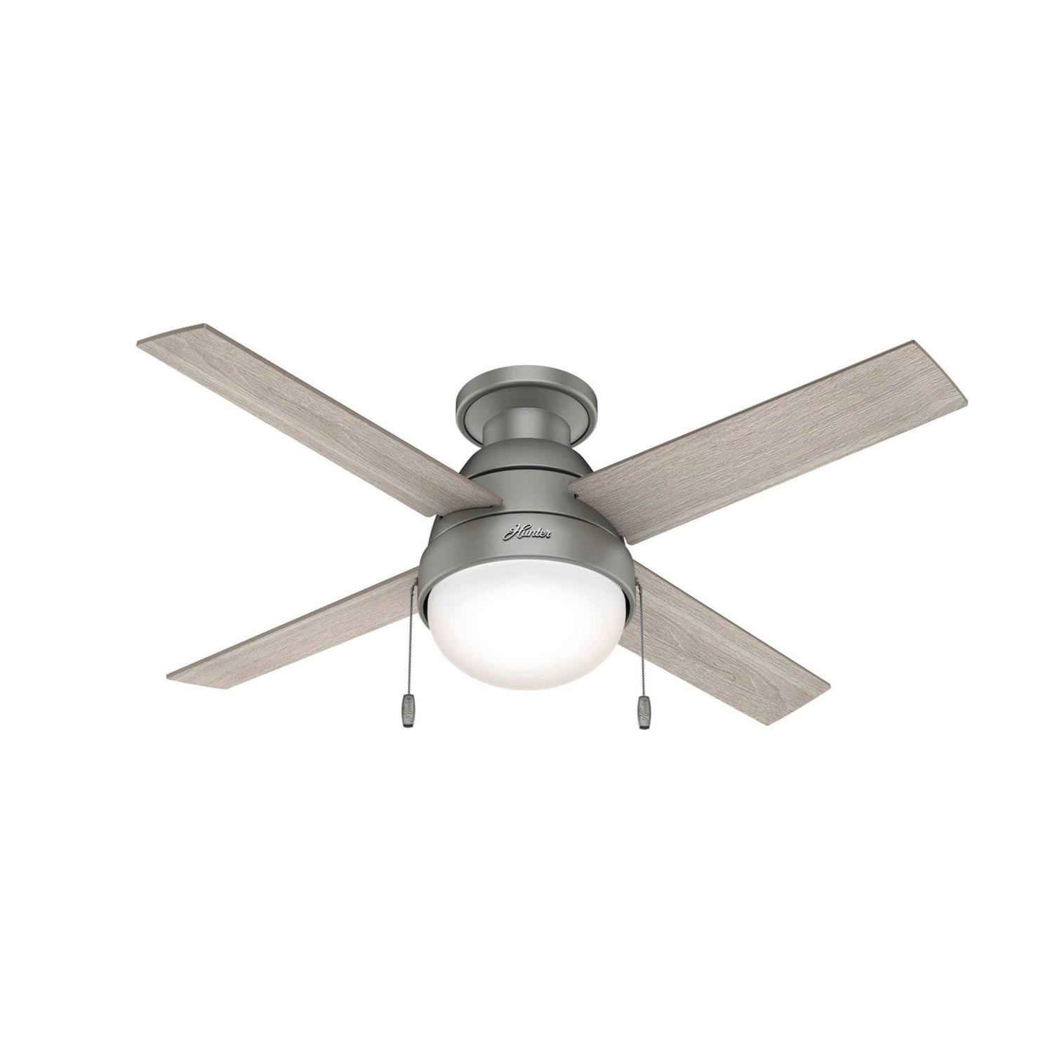 Hunter Kensie LED 44-in Matte Silver LED Indoor Ceiling Fan with Light Kit 50181 - Image 4
