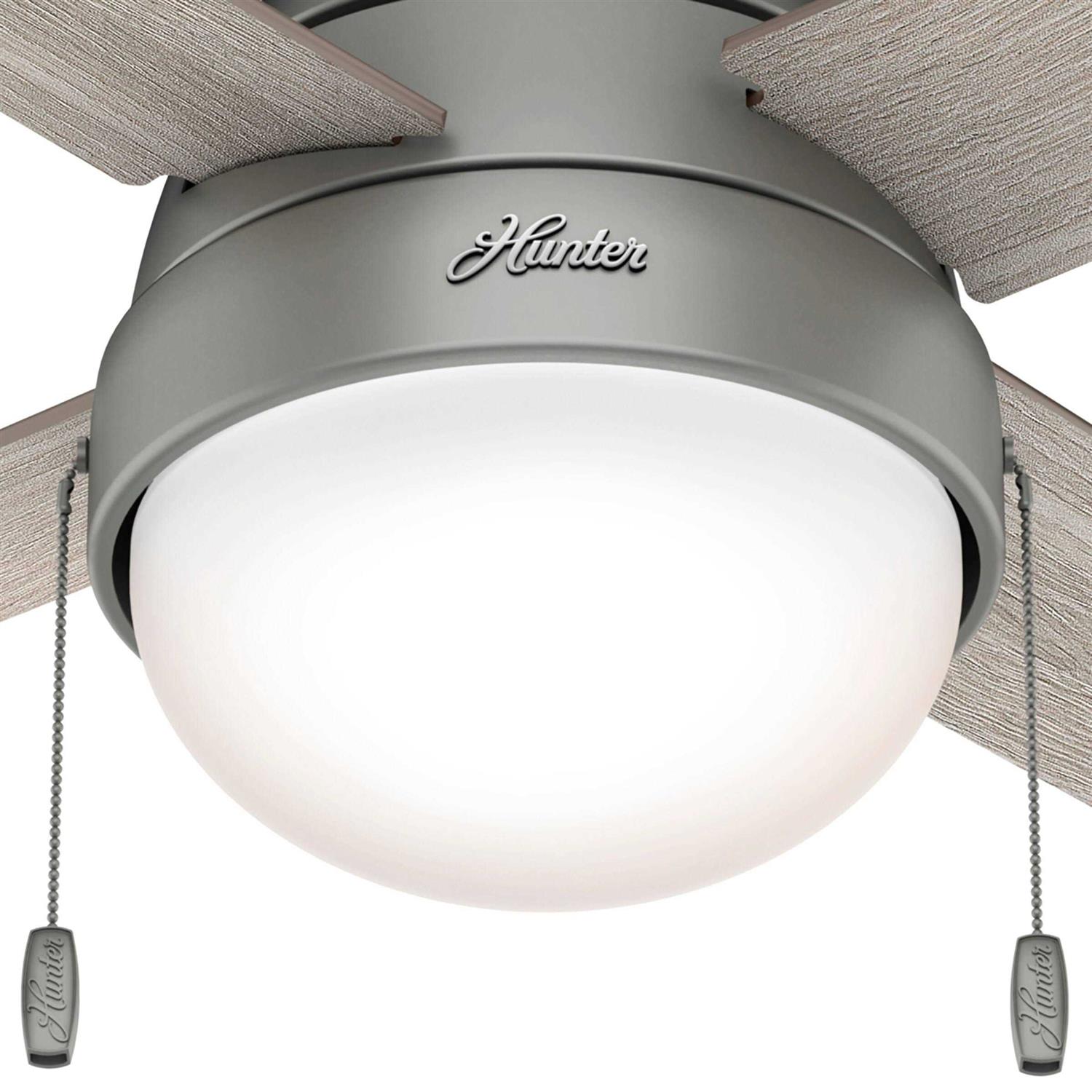 Hunter Kensie LED 44-in Matte Silver LED Indoor Ceiling Fan with Light Kit 50181 - Image 5