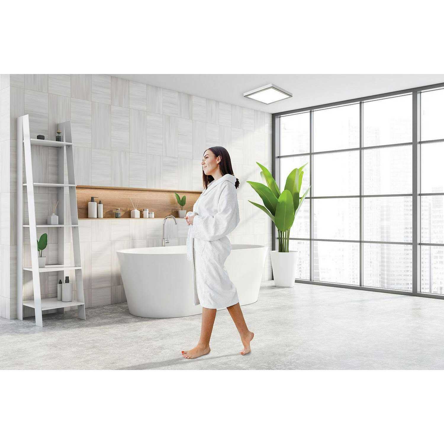 Homewerks 70 CFM Bathroom Exhaust Fan with LED and Brushed Nickel Magnetic Trim Finish - Image 5