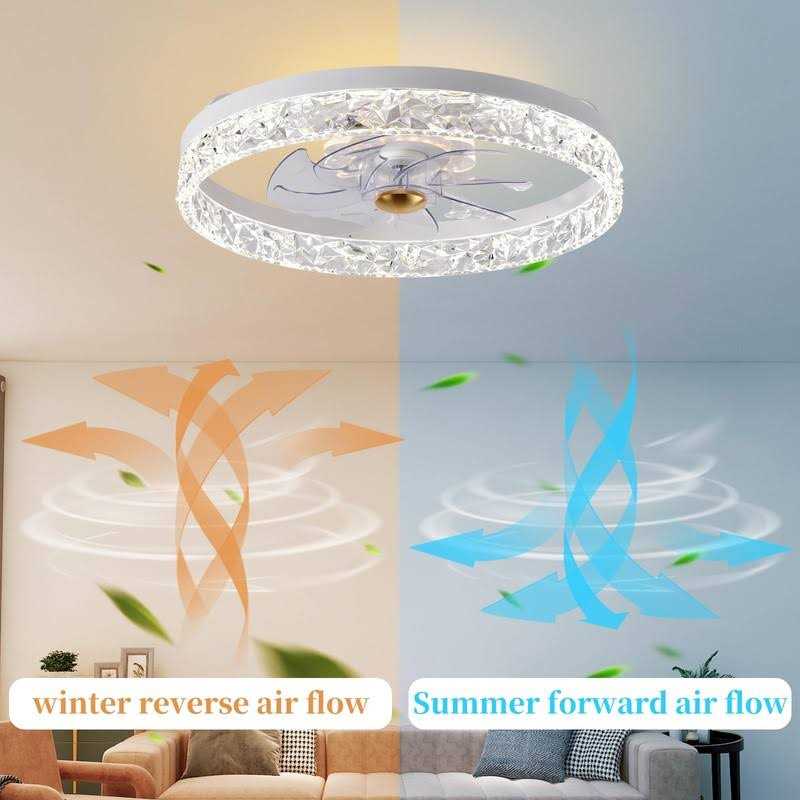 Fszdorj 2023 Upgraded Ceiling Fan F098 White Ceiling Fans with Lights App & Remote Control - Image 3