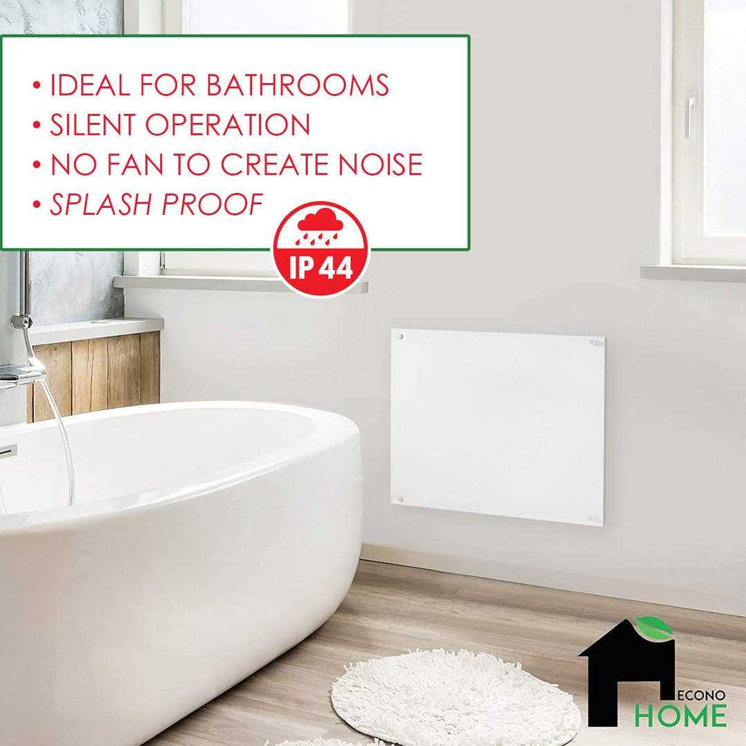 EconoHome Wall Mount Space Heater Panel 250 Watt Splashproof Convection Heater - Image 3