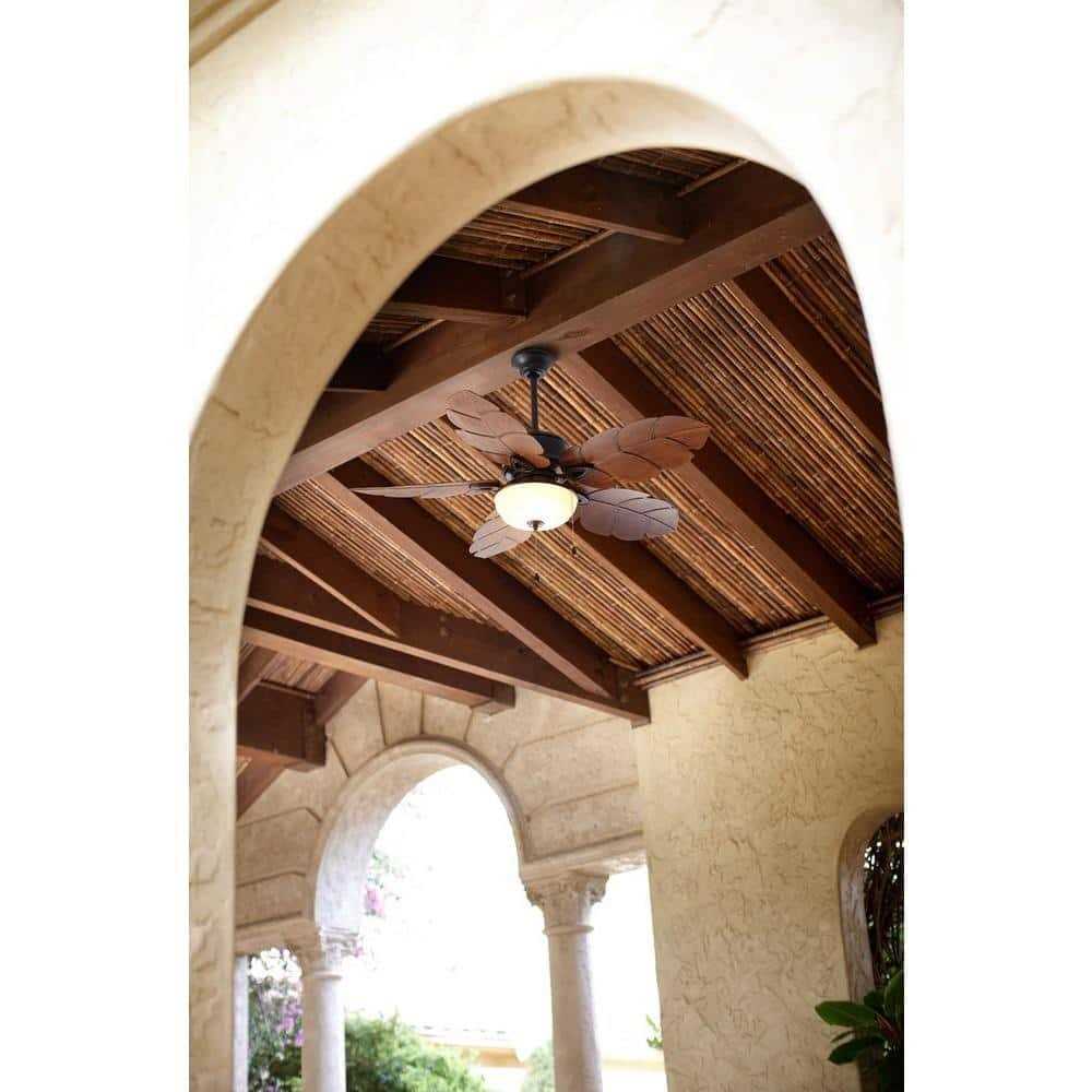 Home Decorators Collection Palm Cove 52 in. LED Indoor/Outdoor Natural Iron Ceiling Fan with Light Kit - Image 4