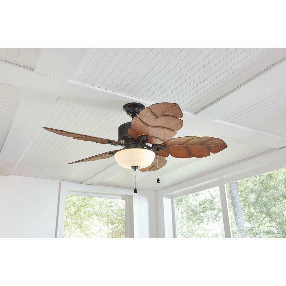 Home Decorators Collection Palm Cove 52 in. LED Indoor/Outdoor Natural Iron Ceiling Fan with Light Kit - Image 5