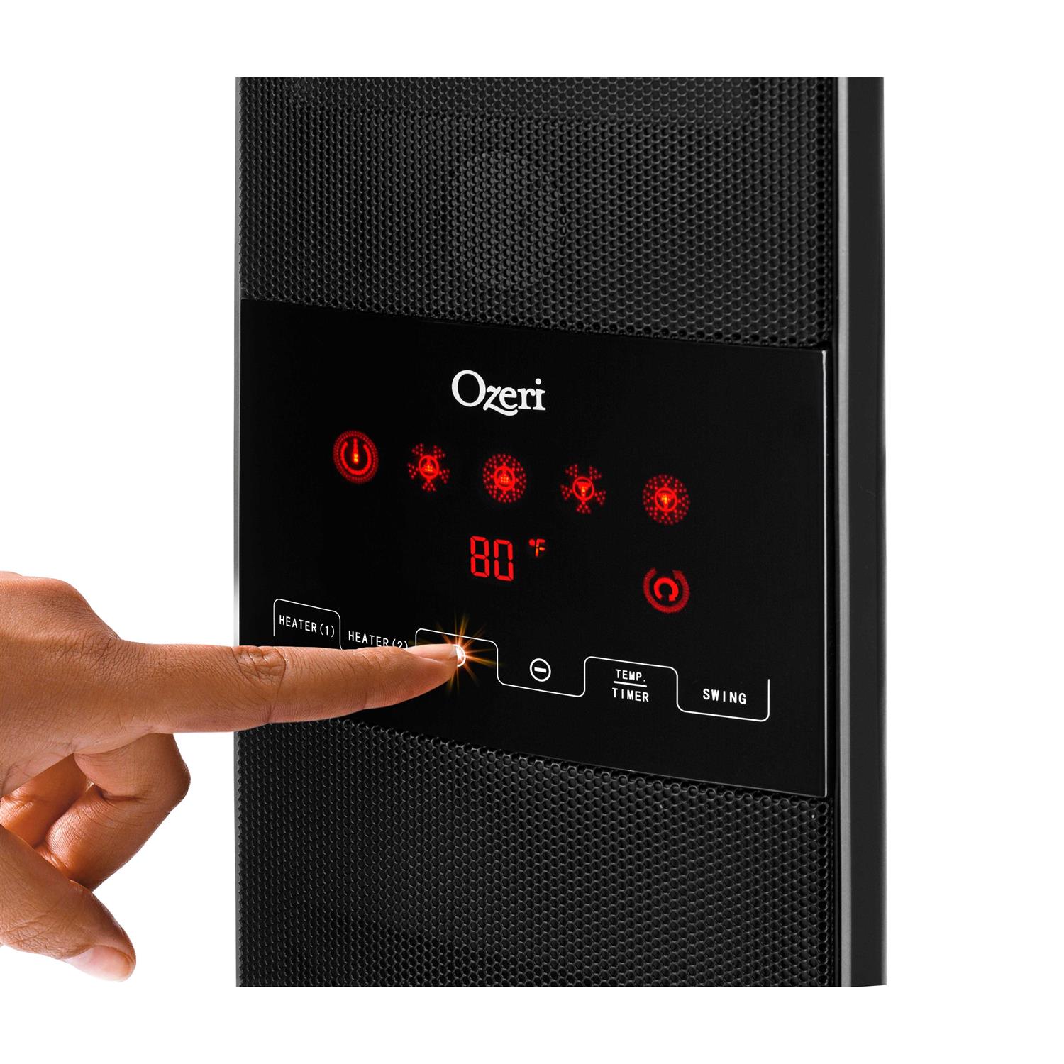 Ozeri OZH1 Dual Zone Oscillating Ceramic Heater with Adjustable Thermostat and Remote Control - Image 3