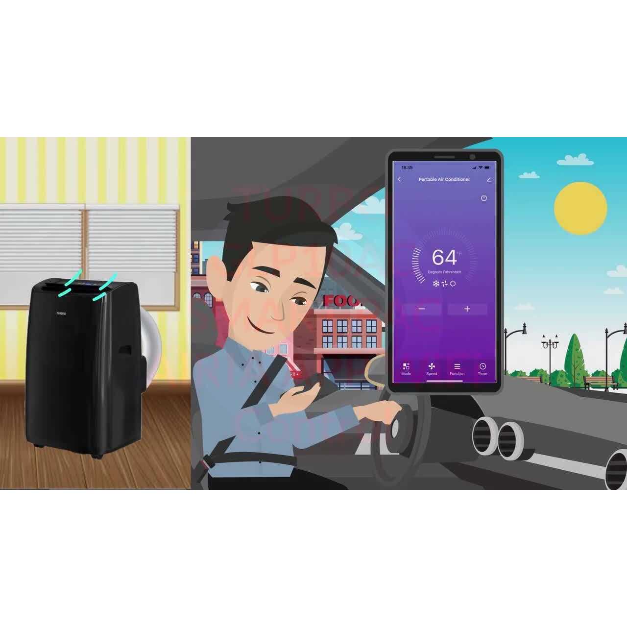 TURBRO 14,000 BTU Smart WiFi Portable Air Conditioner Powerful Cooling Up to 600 Sq Ft - Image 3