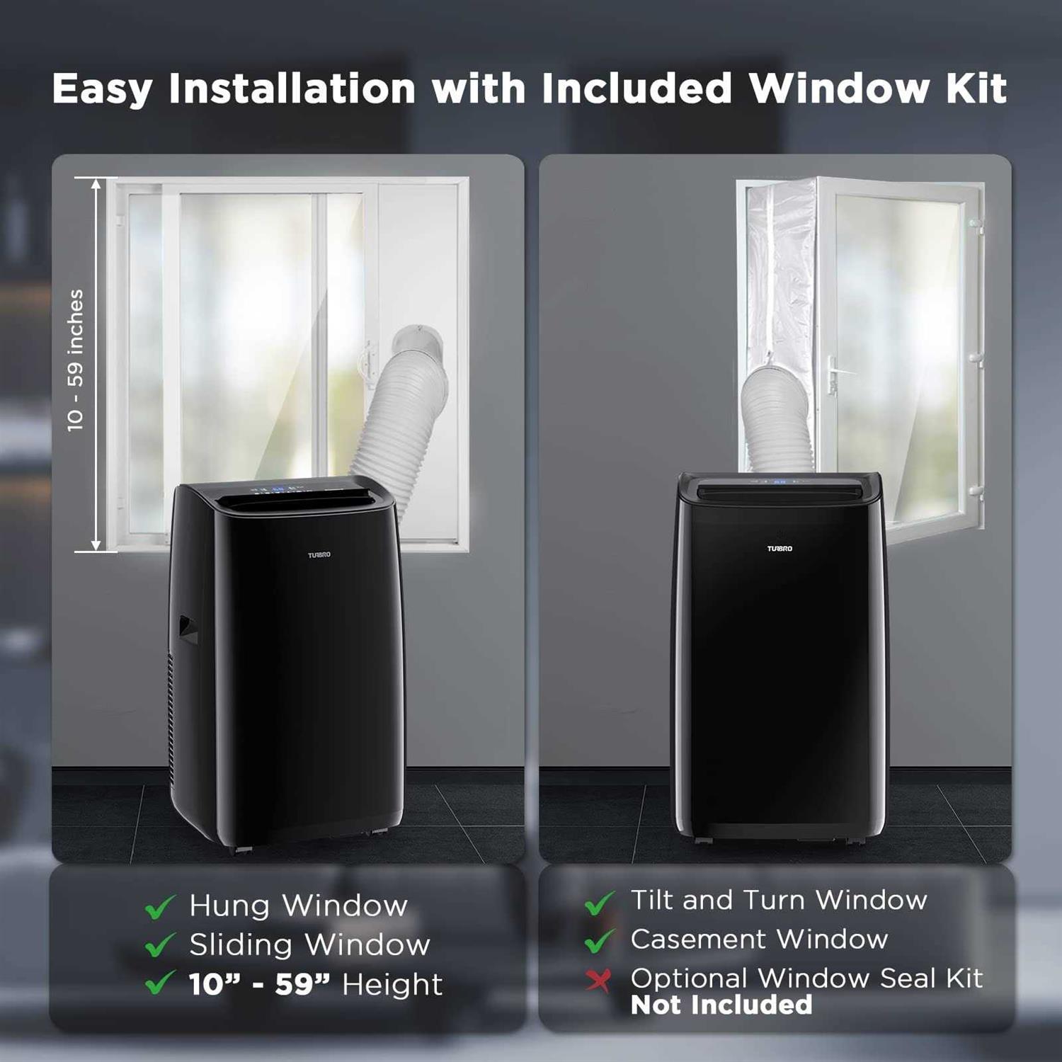 TURBRO 14,000 BTU Smart WiFi Portable Air Conditioner Powerful Cooling Up to 600 Sq Ft - Image 5
