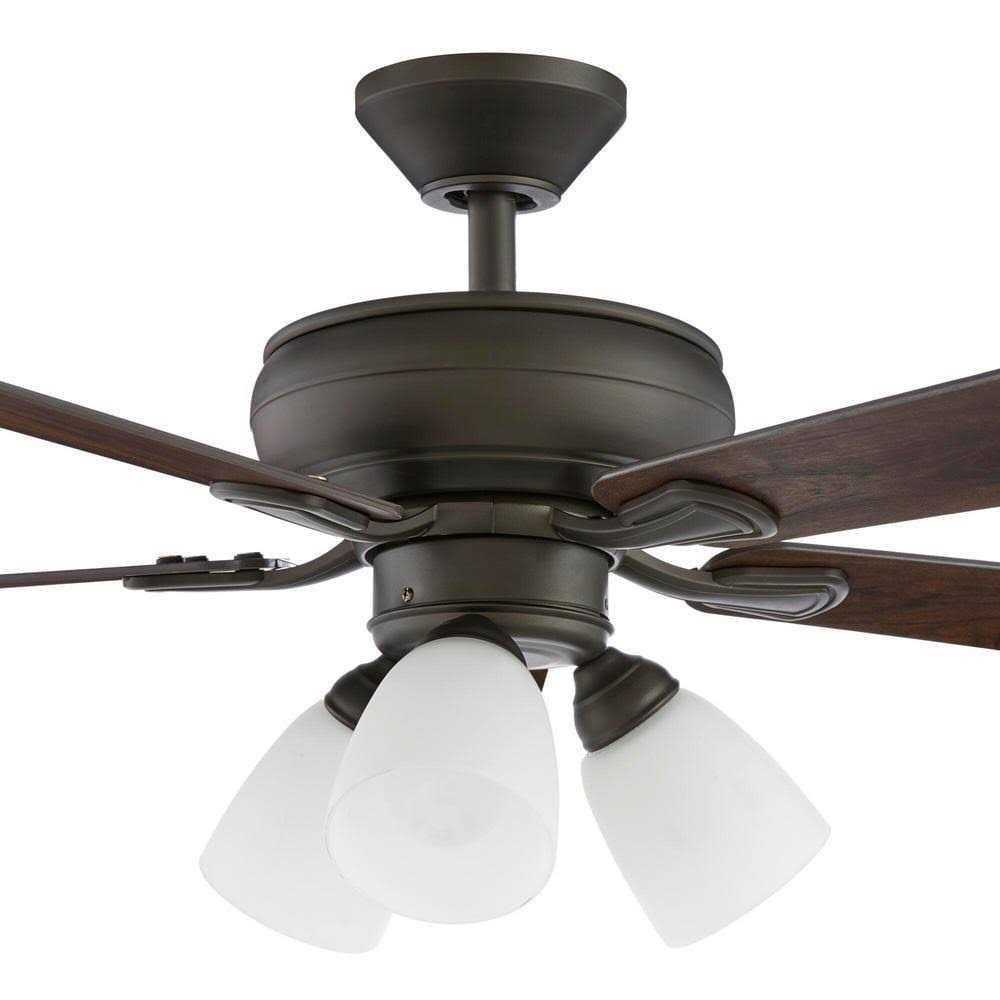 Hampton Bay Riley 44 in. Indoor LED Downrod Ceiling Fan with 5 Reversible Blades, Light Kit and Remote Control - Image 3