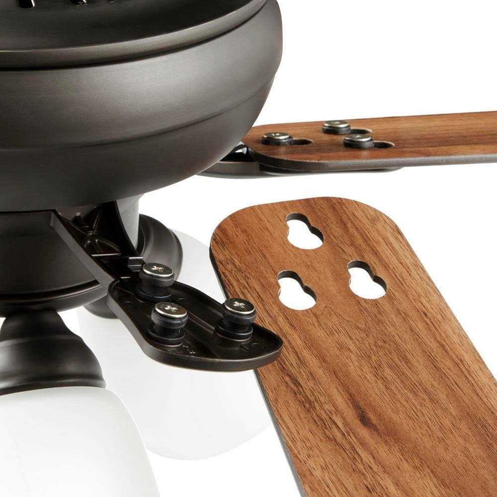 Hampton Bay Riley 44 in. Indoor LED Downrod Ceiling Fan with 5 Reversible Blades, Light Kit and Remote Control - Image 5