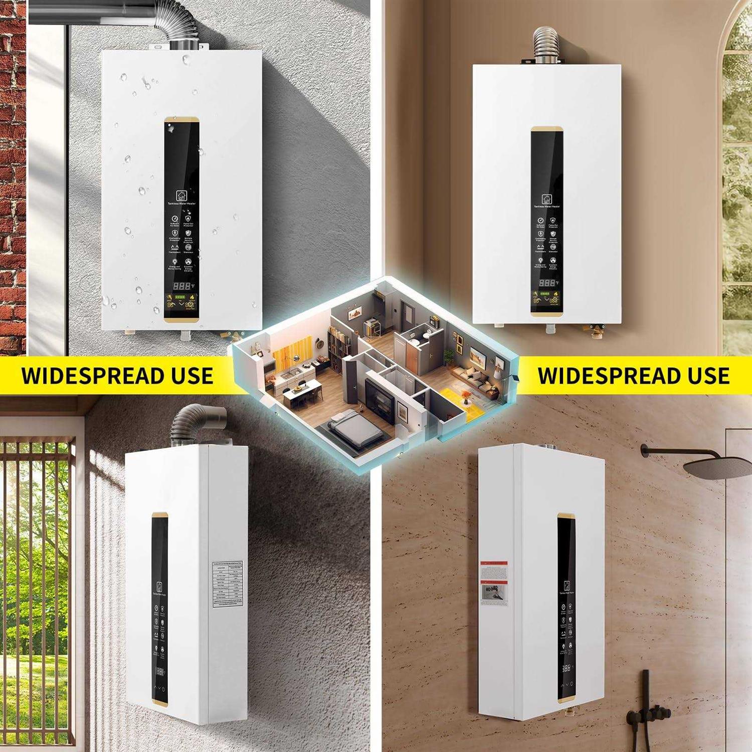 Tankless Water Heater Propane,Instant Hot Propane Gas Water Heater,Indoor 3.18 GPM,Constant Propane Water Heater with Fahrenheit Digital Display - Image 4