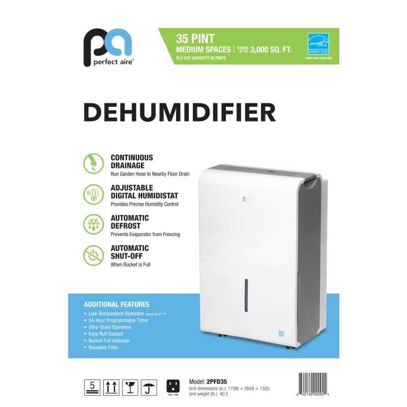 Perfect Aire 3000 Sq ft 35 pt Dehumidifier 2PFD35 - Image 5