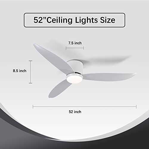 Low Profile Ceiling Mount Ceiling Lights Remote Control with 3 Reversible Blades 3CCT LED 6 Speed DC Motor - Image 5