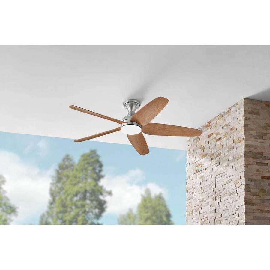 Hampton Bay AK363HB-BN Ceva 54 in Integrated CCT LED Indoor Outdoor Brushed Nickel Ceiling Fan with Light and Remote Control - Image 5