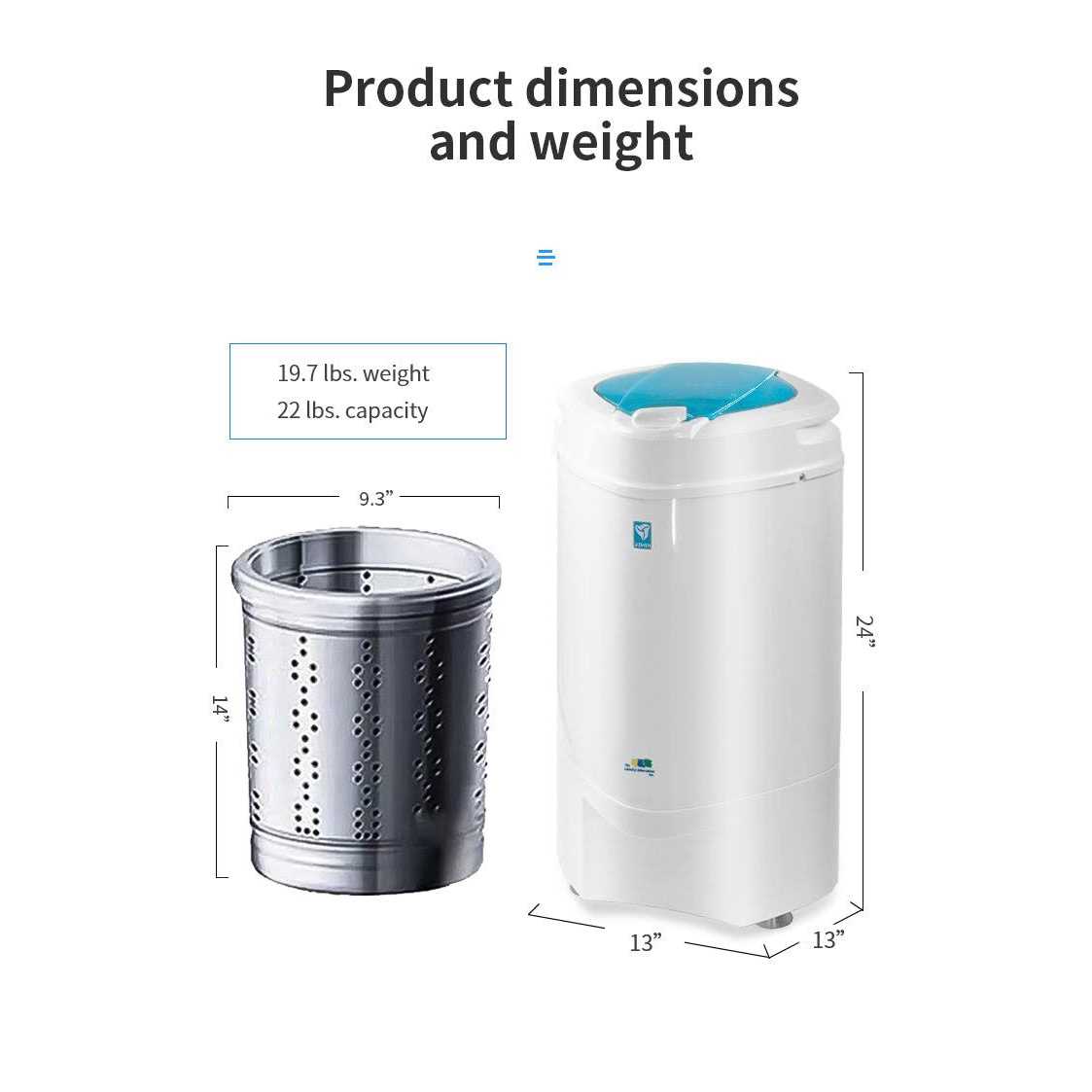The Laundry Alternative Ninja Spin Dryer Portable Clothes Dryer Spin Dryer for Clothes - Image 4