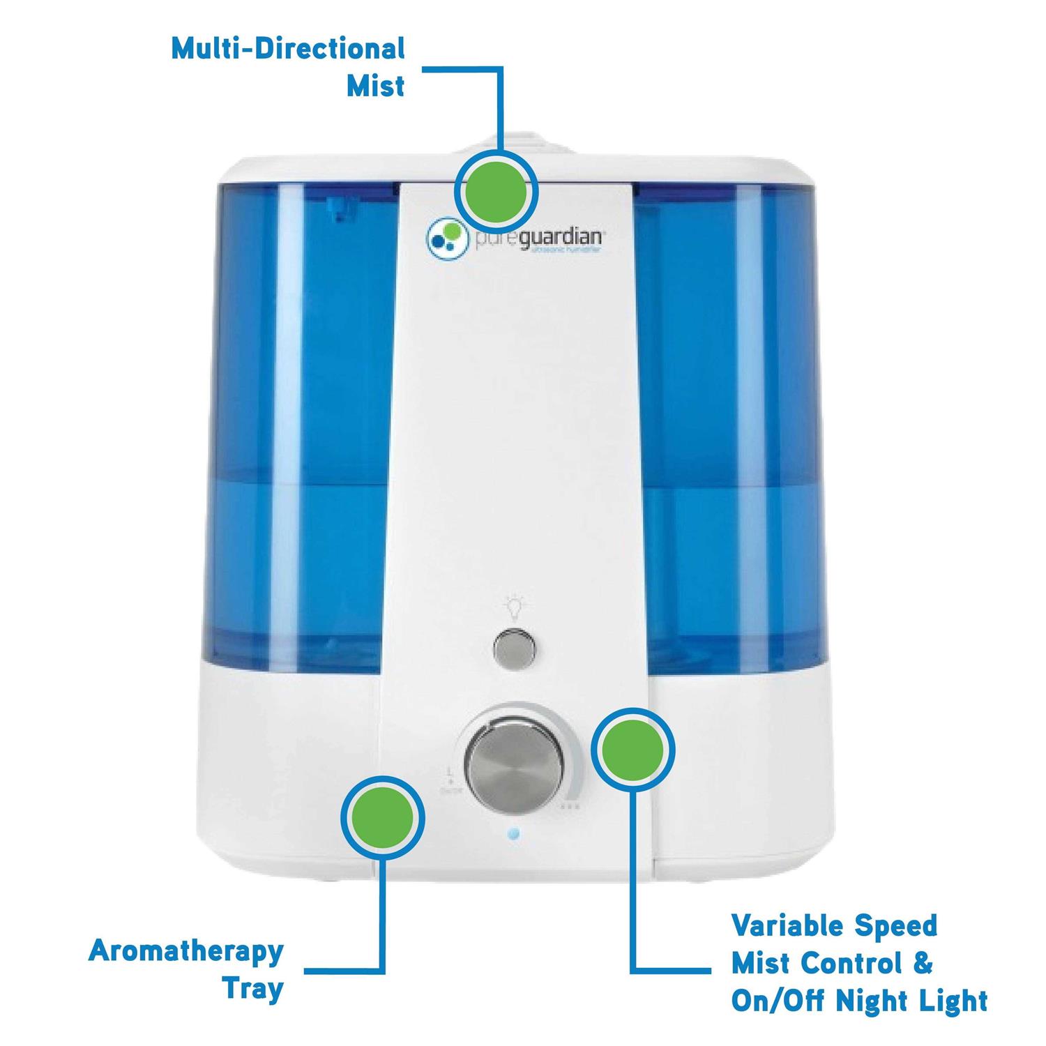 PureGuardian H1175WCA Top Fill Ultrasonic Cool Mist Humidifier - Image 5