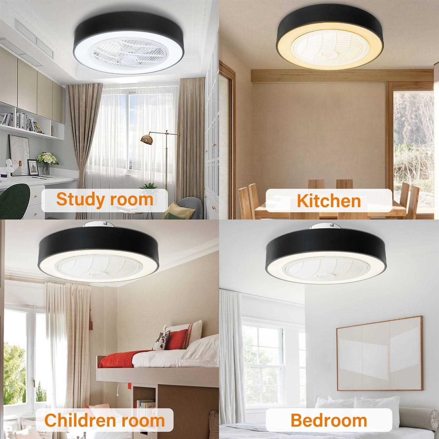 Tcfundy 23 inch LED Ceiling Fan Light kit Enclosed Low Profile Fan - Image 3