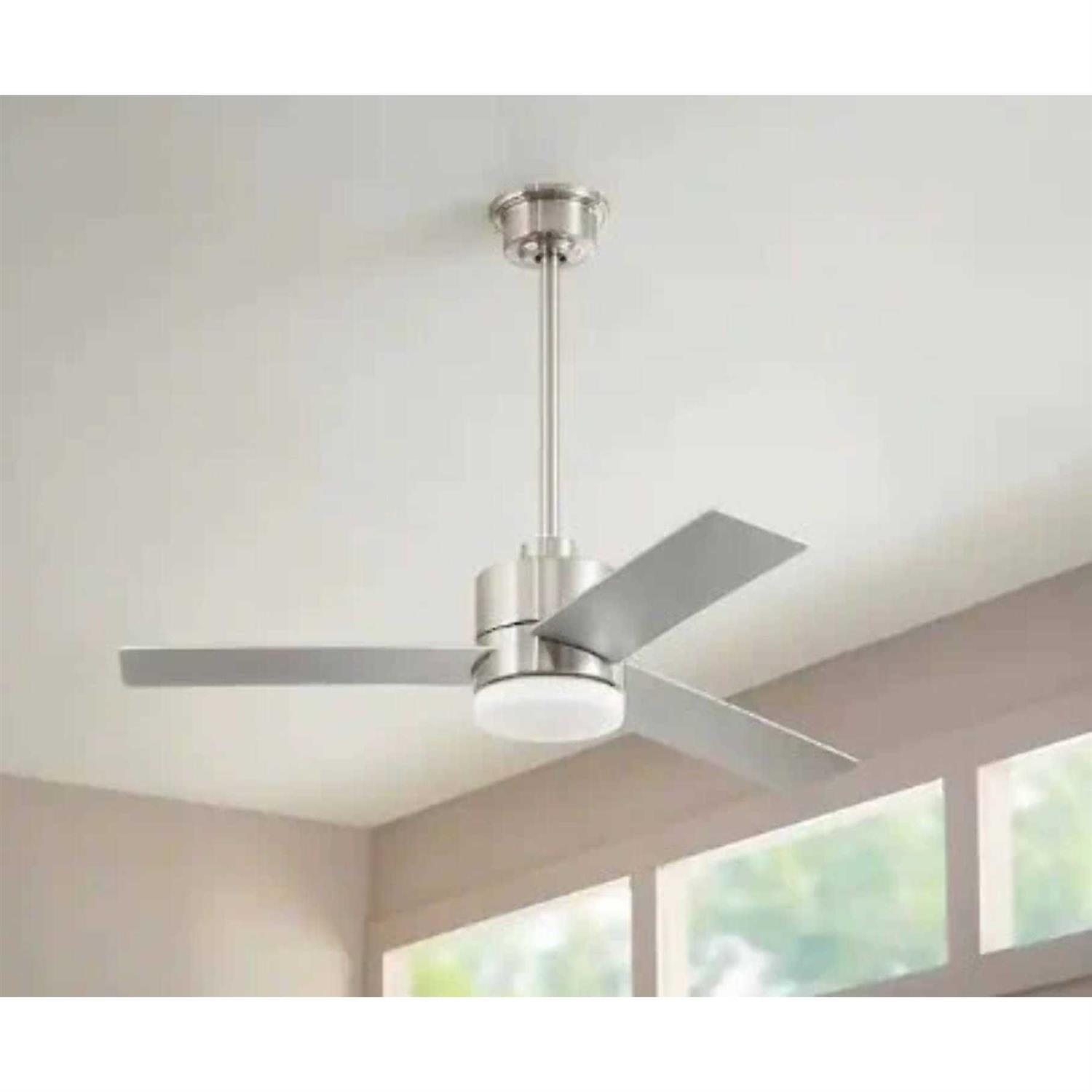 Hampton Bay Madison 52 in. Integrated LED Brushed Nickel Ceiling Fan with Light - Image 5