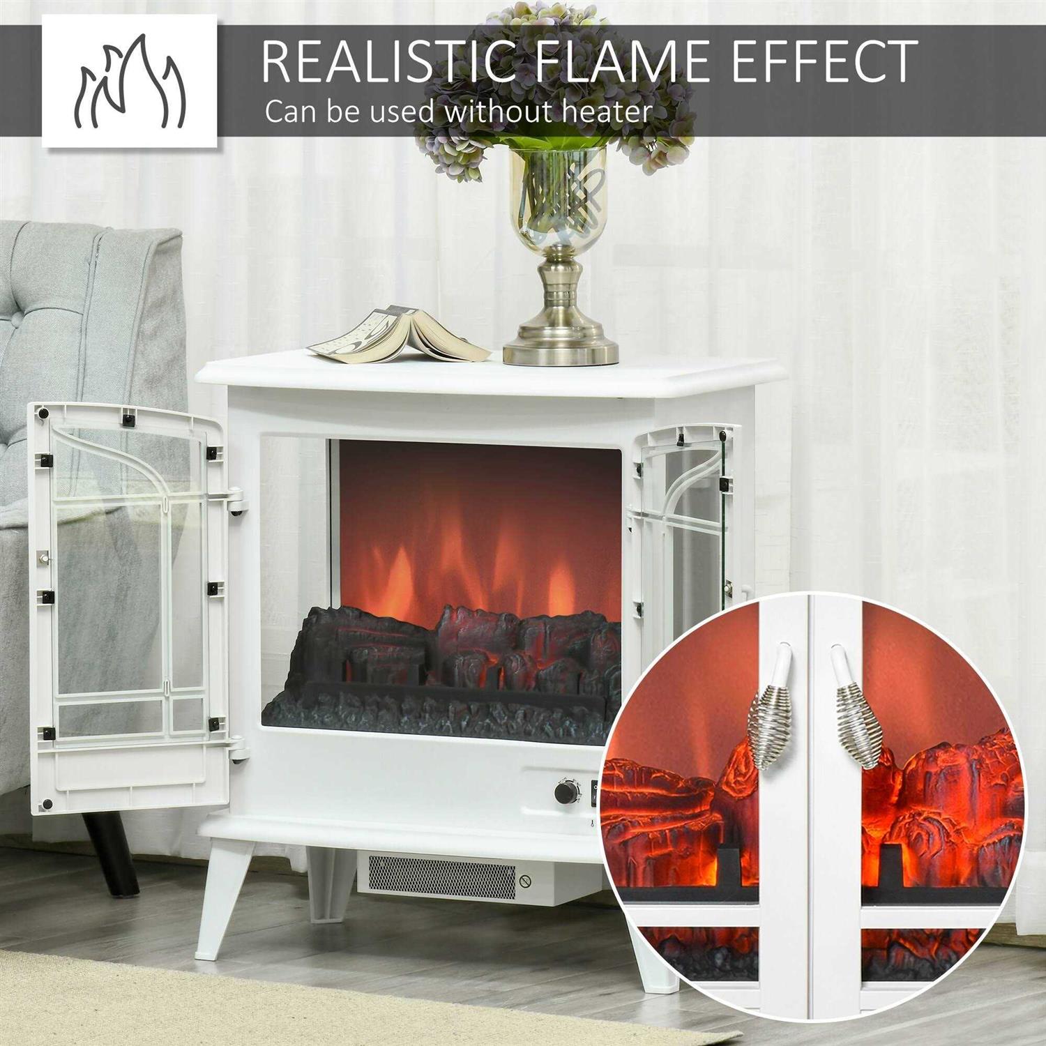 HOMCOM Electric Fireplace Heater, Freestanding Fireplace Stove with Realistic LED Log Flames and Overheating Safety Protection - Image 5