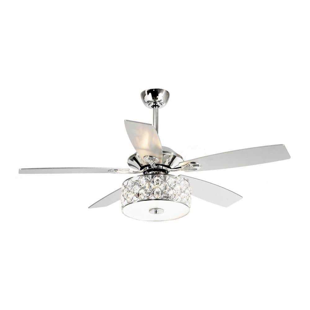 matrix decor 52 in. Indoor Chrome Crystal Chandelier Ceiling Fan with Light and Remote Control MD-F6217110V - Image 4