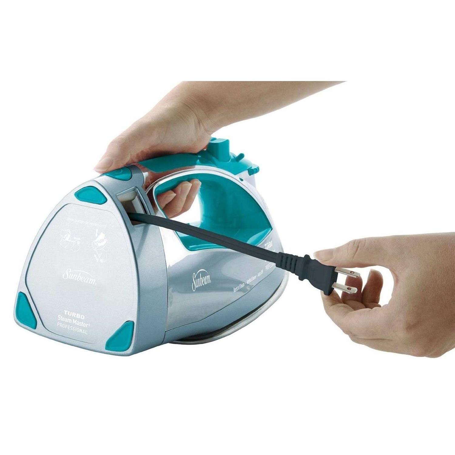 Sunbeam Steammaster 1400 Watt Large Anti-Drip Nonstick Stainless Steel Iron - Image 5