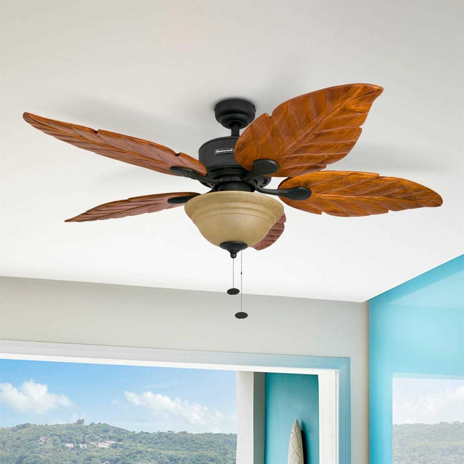 Honeywell Sabal Palm Tropical LED Ceiling Fan with Bowl Light - Image 5