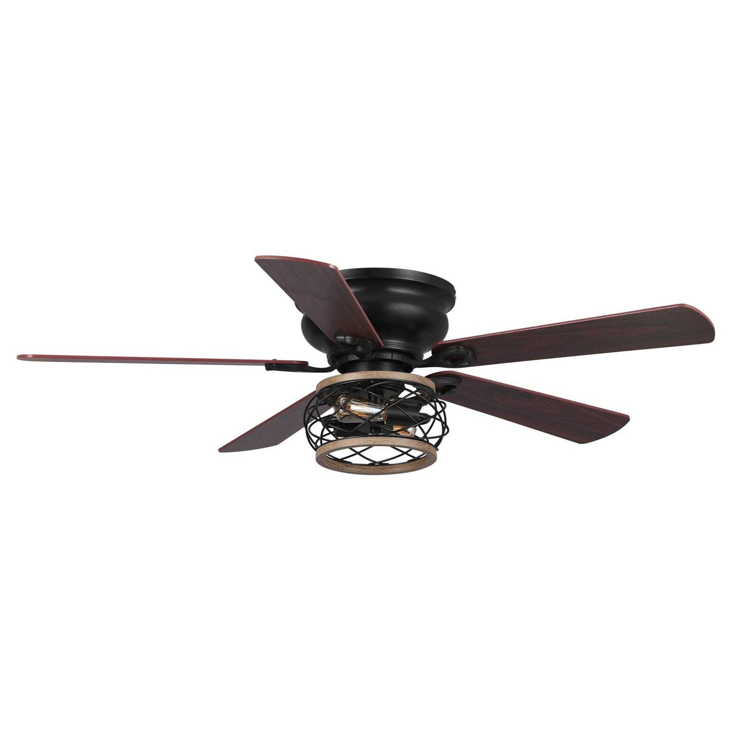 Parrot Uncle 48 inch Farmhouse Wooden 5-Blade Flush Mount Ceiling Fan with Remote F6240110V - Image 5