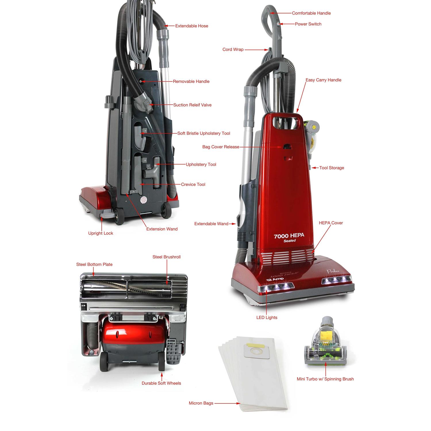 Prolux 7000 Upright Sealed HEPA Vacuum - Image 3