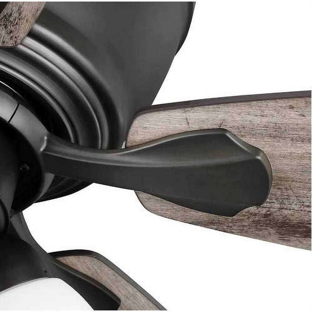 Hampton Bay Sidlow 52 in. Indoor LED Hugger Dry Rated Ceiling Fan with 5 QuickInstall Reversible Blades and Light Kit - Image 5