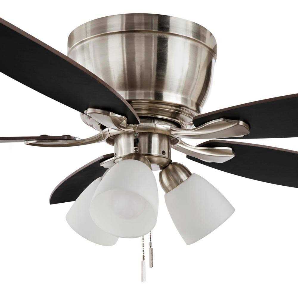 Hampton Bay Sidlow 52 in. Indoor LED Hugger Dry Rated Ceiling Fan with 5 QuickInstall Reversible Blades and Light Kit - Image 5