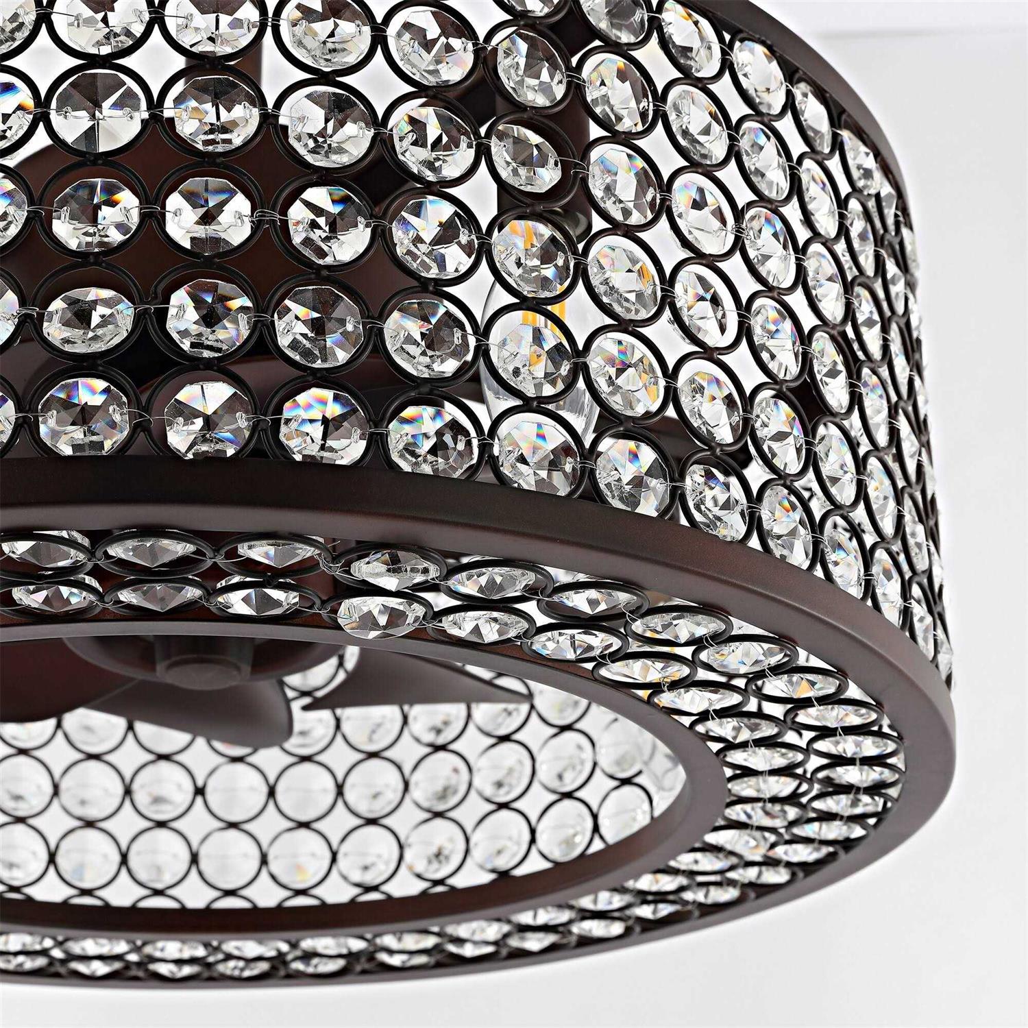 GetLedel 18-inch Caged Crystal Ceiling Fan with Remote - Image 4