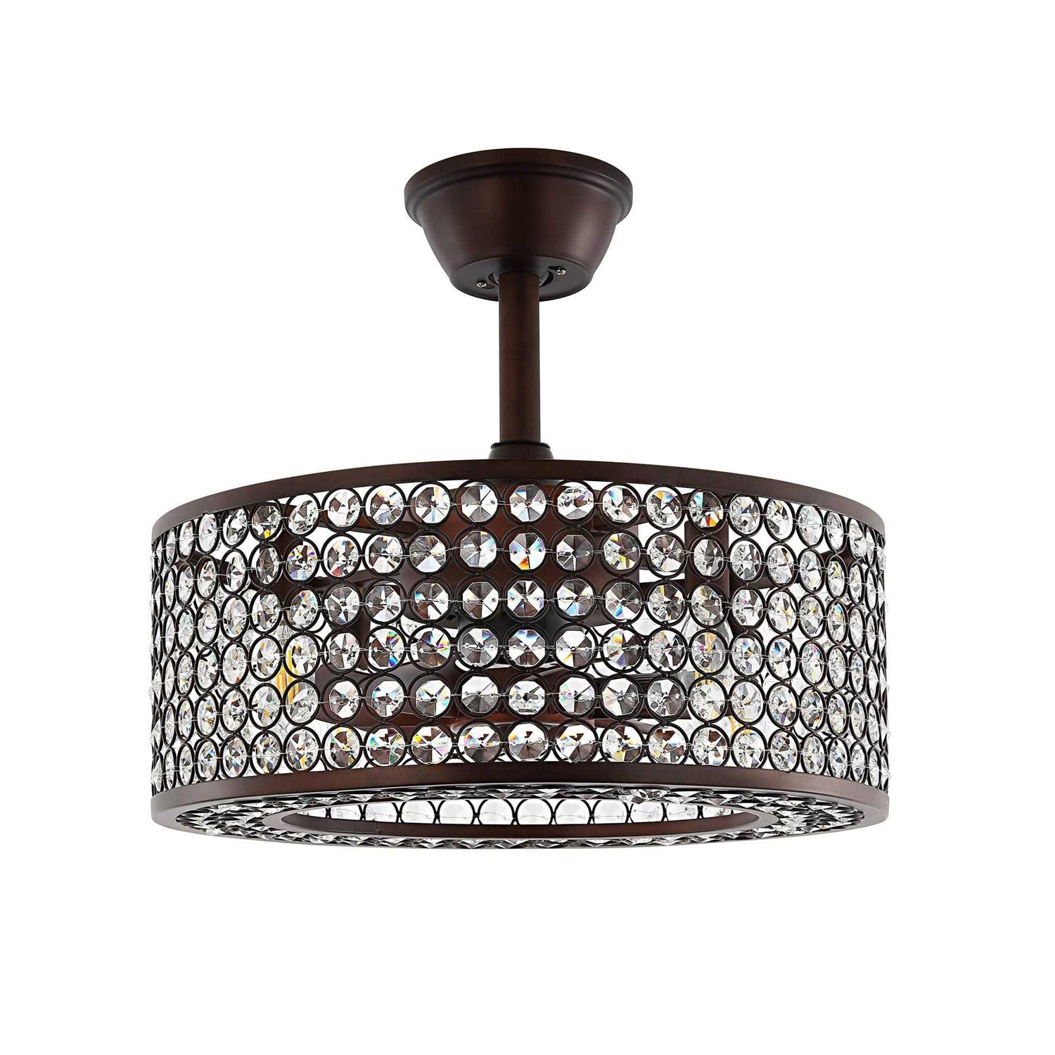 GetLedel 18-inch Caged Crystal Ceiling Fan with Remote - Image 5