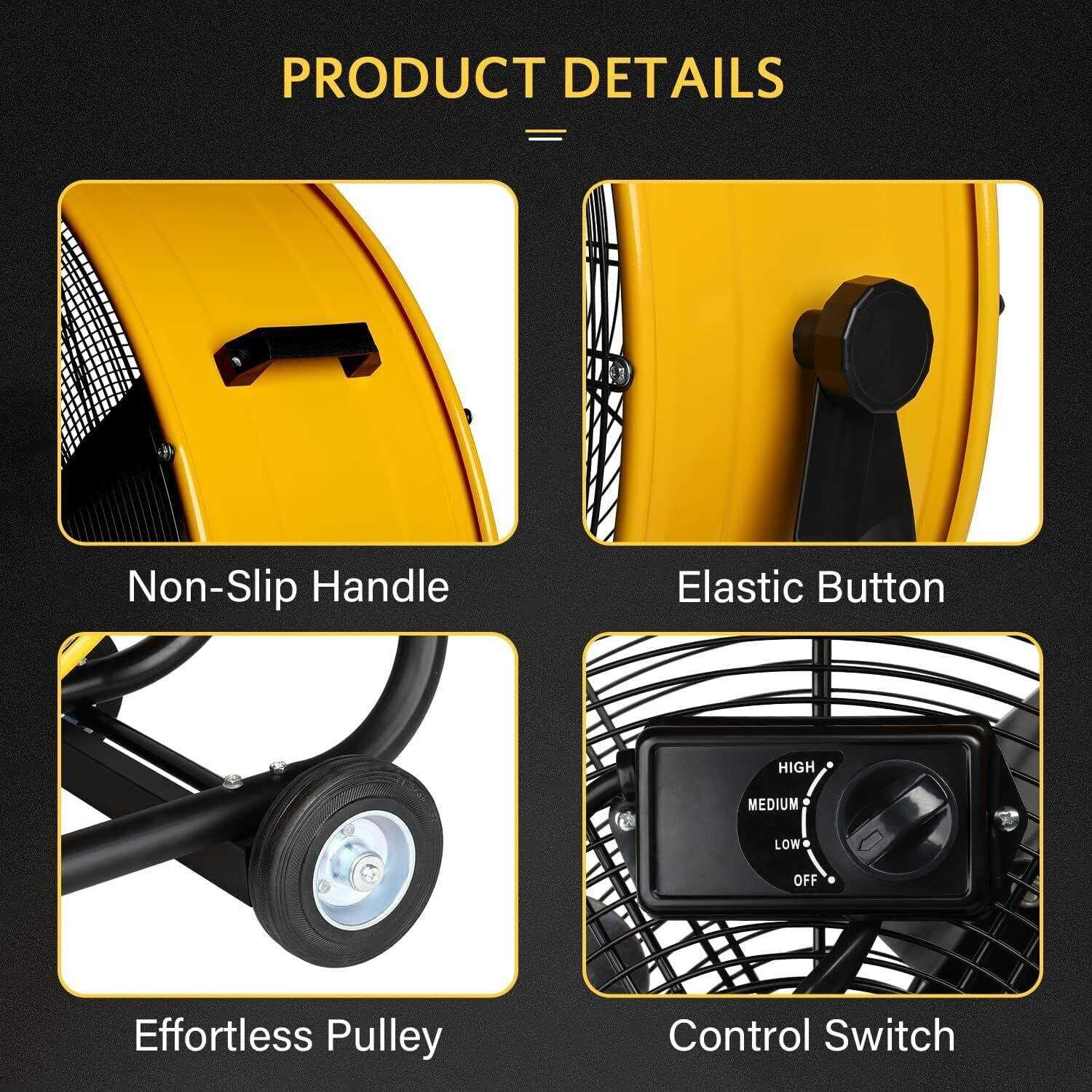 Simple Deluxe 36-inch Metal Industrial Drum Fan,Heavy Duty & High Velocity Floor Fan - Image 5