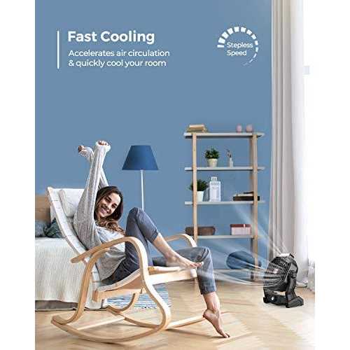 JINLICTE Camping Fan with LED Lantern, 10400mAh 9-Inch Rechargeable Outdoor Tent Fan, 270Ahead Rotation, Stepless Speed and Quiet Battery Operated Usb Fan - Image 5