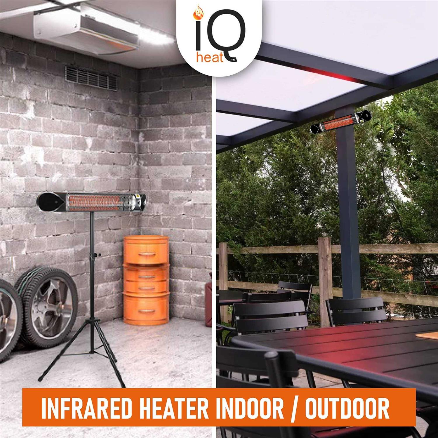 IQ HEAT Electric Heater Outdoor Portable Outside Heater With Stand 1500W - Image 5