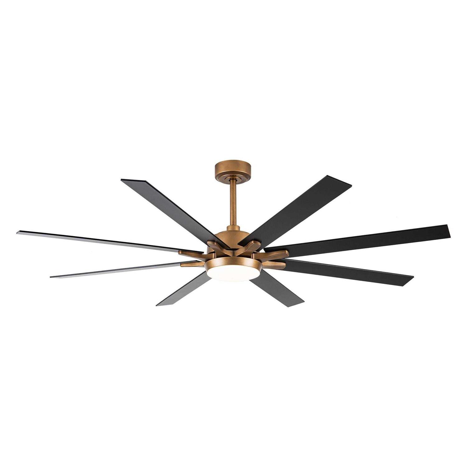 matrix decor 65-in Gold Reversible 8-Blades Large Windmill Ceiling Fan with Lights and Remote - Image 3