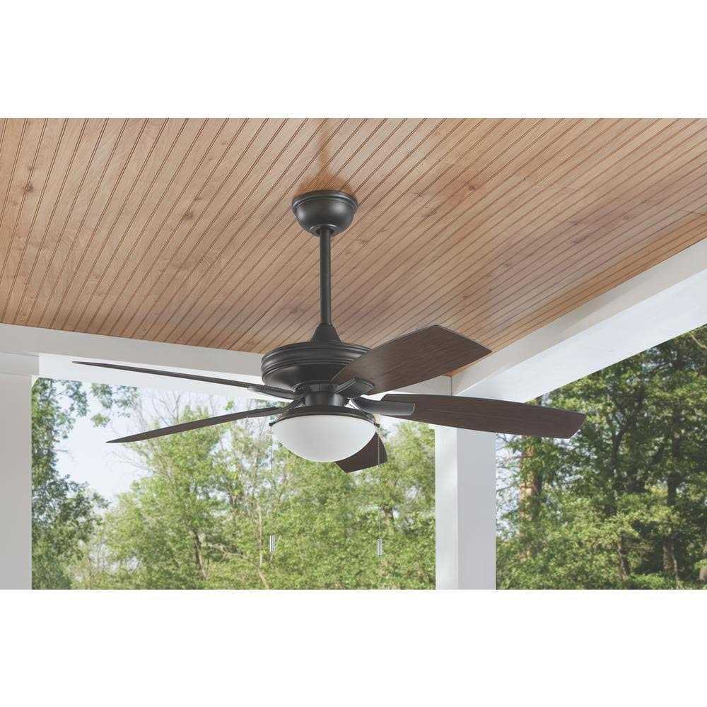 Hampton Bay Gazebo III 52 in. Indoor/Outdoor Natural Iron Ceiling Fan with Light YG836A-NI - Image 3
