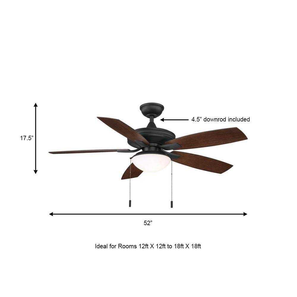 Hampton Bay Gazebo III 52 in. Indoor/Outdoor Natural Iron Ceiling Fan with Light YG836A-NI - Image 5