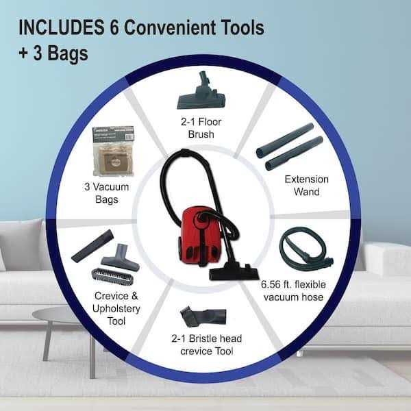 Impecca Lightweight Bagged Canister Vacuum Cleaner for Carpets - Image 5