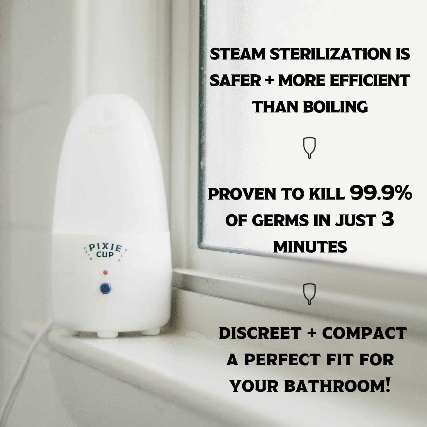 Pixie Cup Pixie Menstrual Cup & Disc Steamer Sterilizer Ranked 1 for The Best Steamer - Image 4