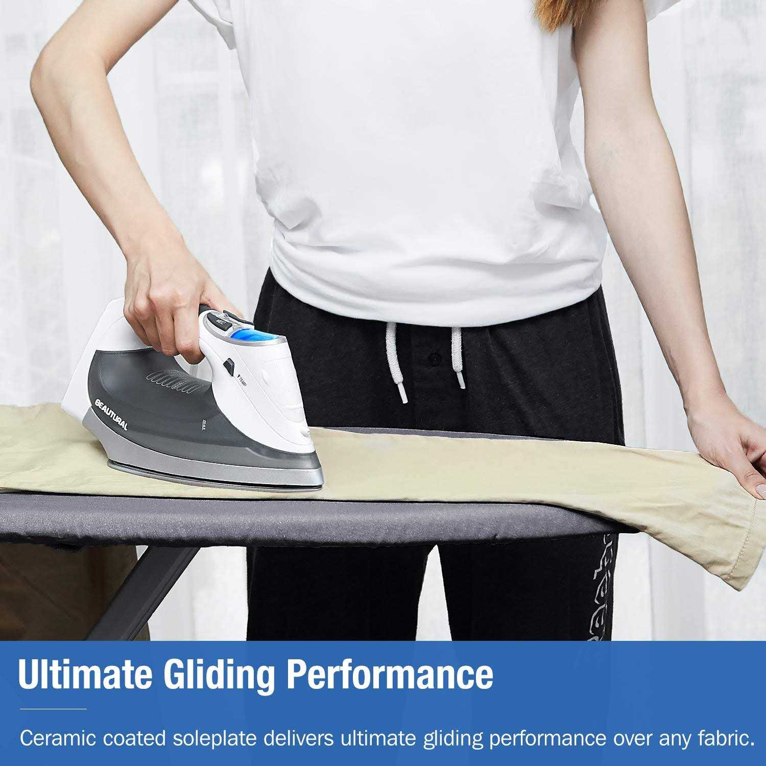 BEAUTURAL 1800-Watt Steam Iron with Digital LCD Screen, Double-Layer and Ceramic Coated Soleplate, 3-Way Auto-Off, 9 Preset Temperature and Steam - Image 5