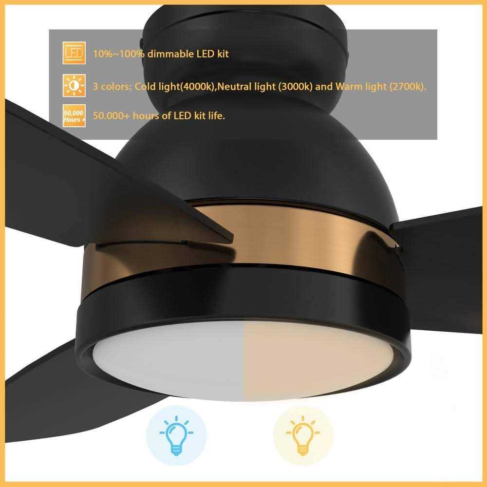 CARRO Biscay 48 in. Integrated LED Indoor/Outdoor White Smart Ceiling Fan with Light and Remote - Image 4