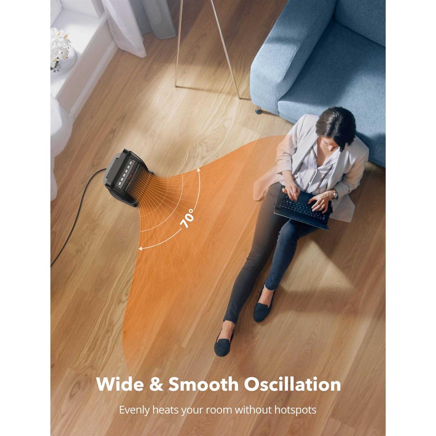 Taotronics Space Heater, 1500w Portable Electric Heater, Fast Quiet Tower Oscillating Heater for Office, Home and Bedroom - Image 5