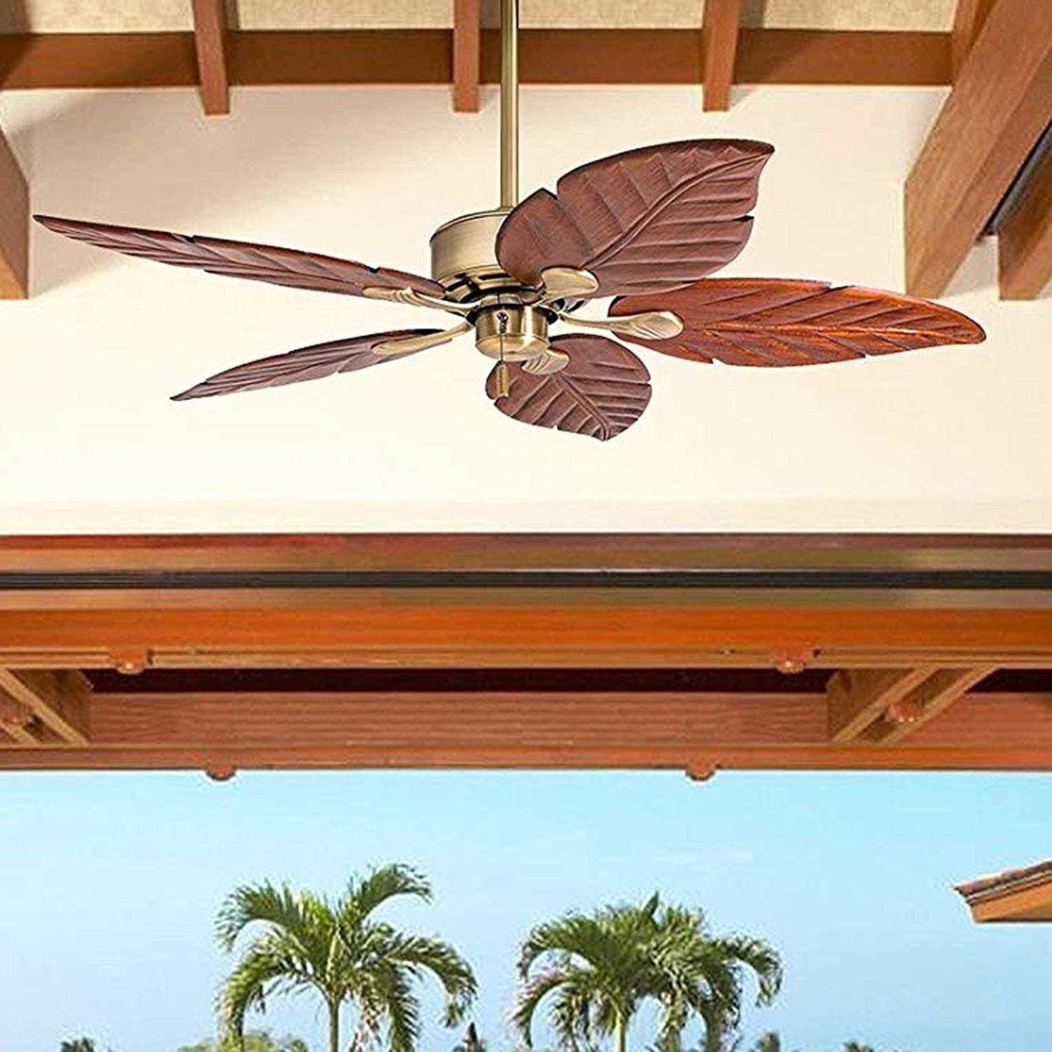 Honeywell Willow View 52 Brass Tropical Ceiling Fan - Image 3