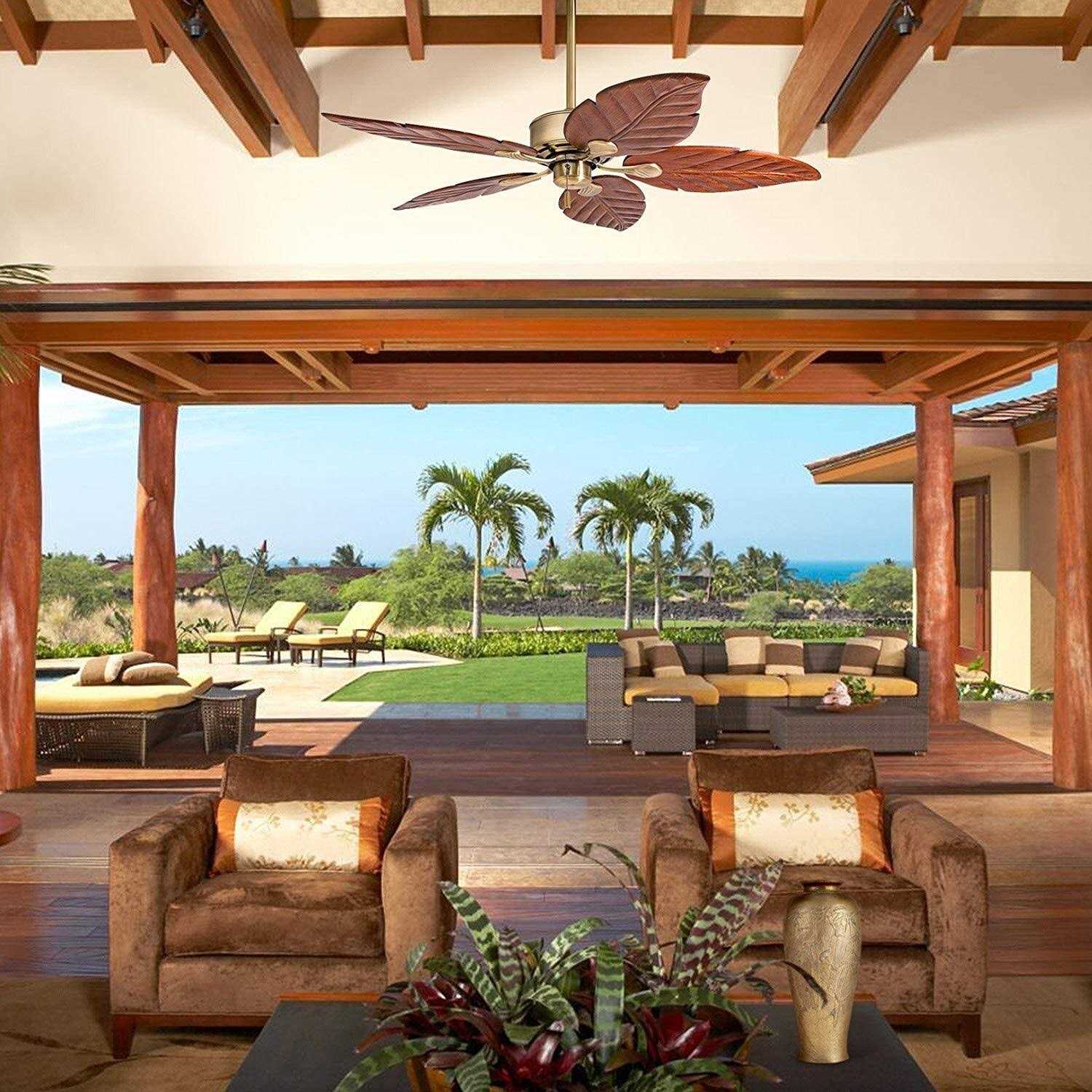 Honeywell Willow View 52 Brass Tropical Ceiling Fan - Image 5