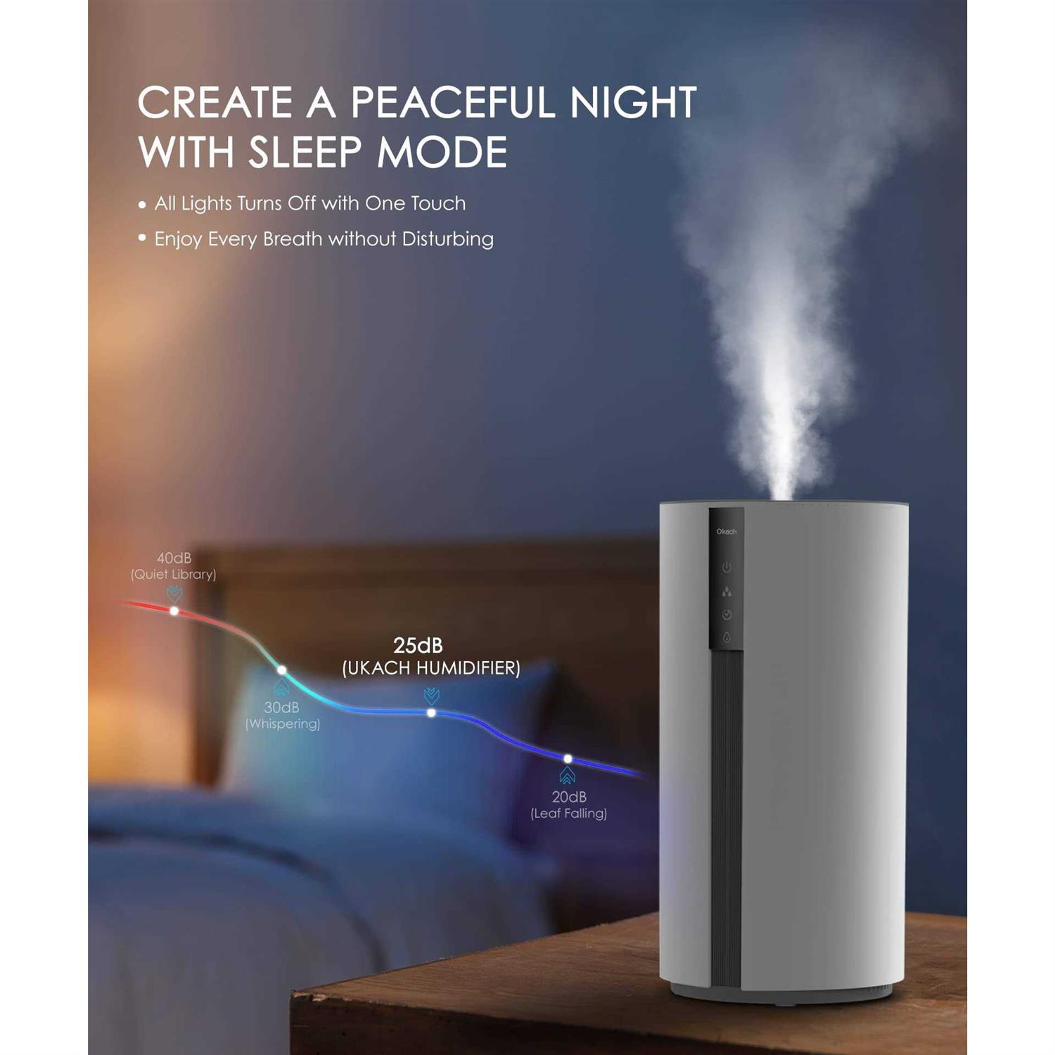 Ukach Smart Humidifiers for Bedroom Large Room Cool Mist Humidifiers for Baby - Image 3